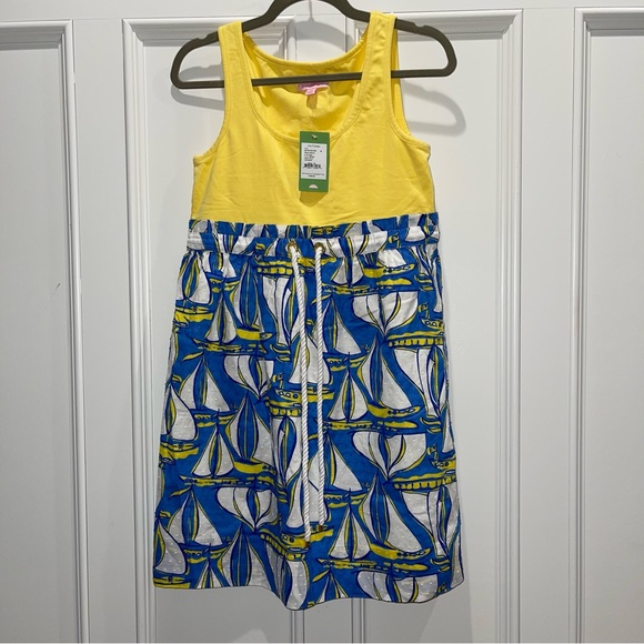 Lilly Pulitzer Worth Blue Docksider Nettie Sleeveless Sun Dress NWT M Medium - Picture 3 of 7